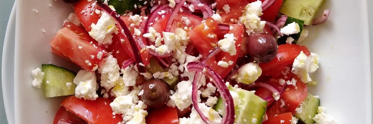 Greek Salad ingredients.